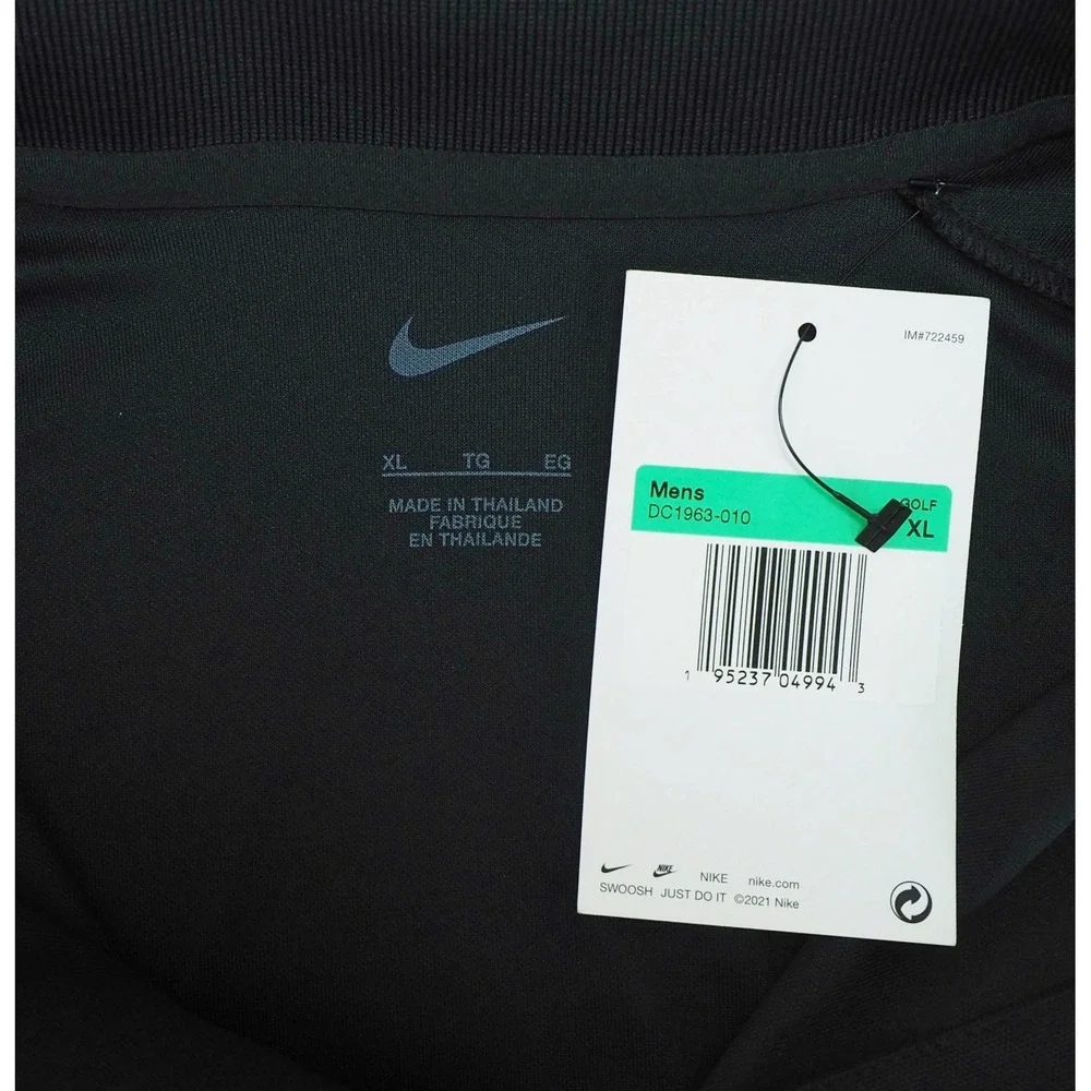 New Nike Golf Micro Pique 2.0 Polo Shirt Mens XL Black Dri-Fit Cisco Performance